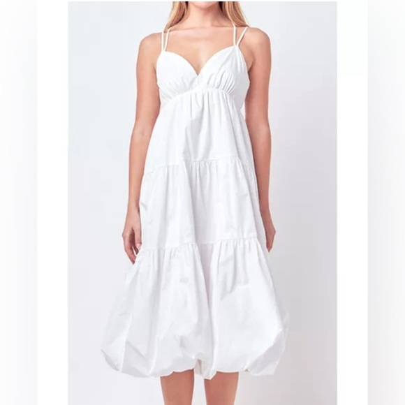 English Factory White Tiered Dress Size S - Picture 1 of 10